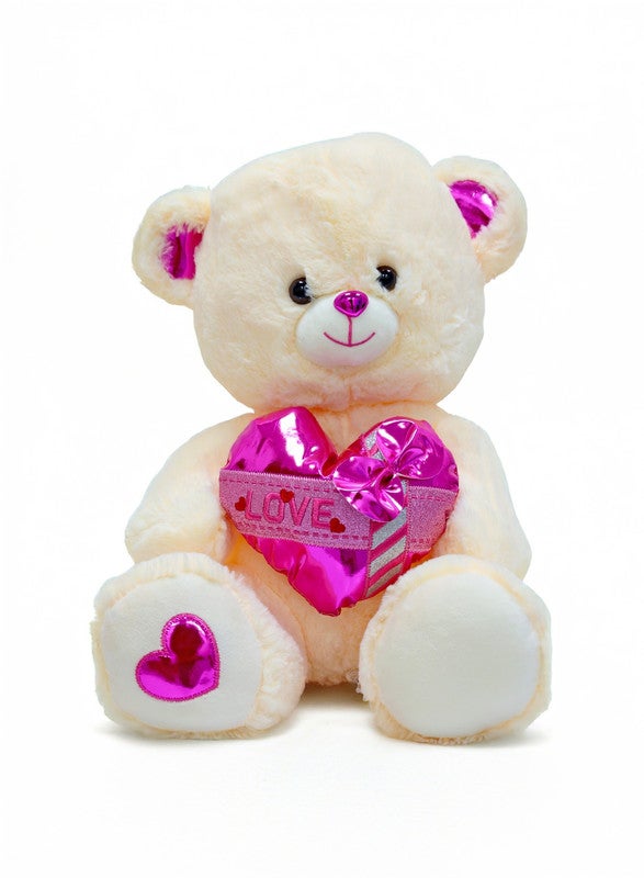 Cuddles Valentines Day Gifts for Him & Her, Teddy Bear with Heart, 45cm Soft Stuffed Bear Plush Toy, Gifts for Girlfriend Boyfriend, White - Image 5